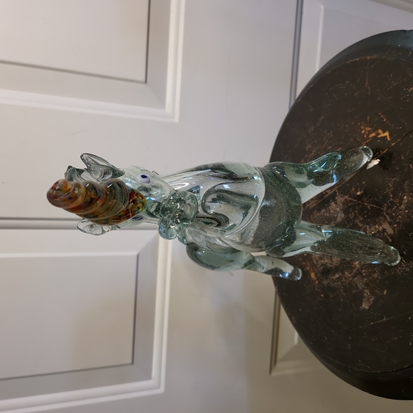 Vintage Murano Style Glass Unicorn Horse Sculpture Hand Blown 10" - Picture 2 of 12